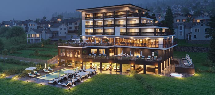 Tuberis - Hotel am Abend